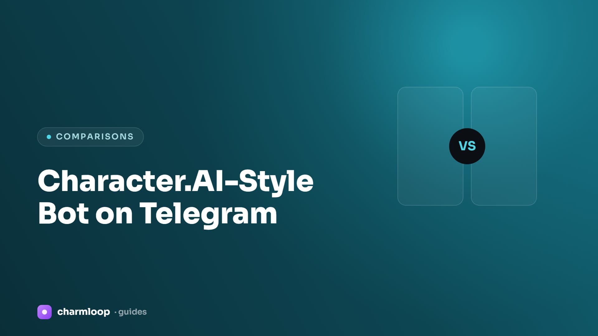 Illustration contrasting a Character.AI-style character chat app with a Telegram chat thread showing an in-character roleplay conversation.