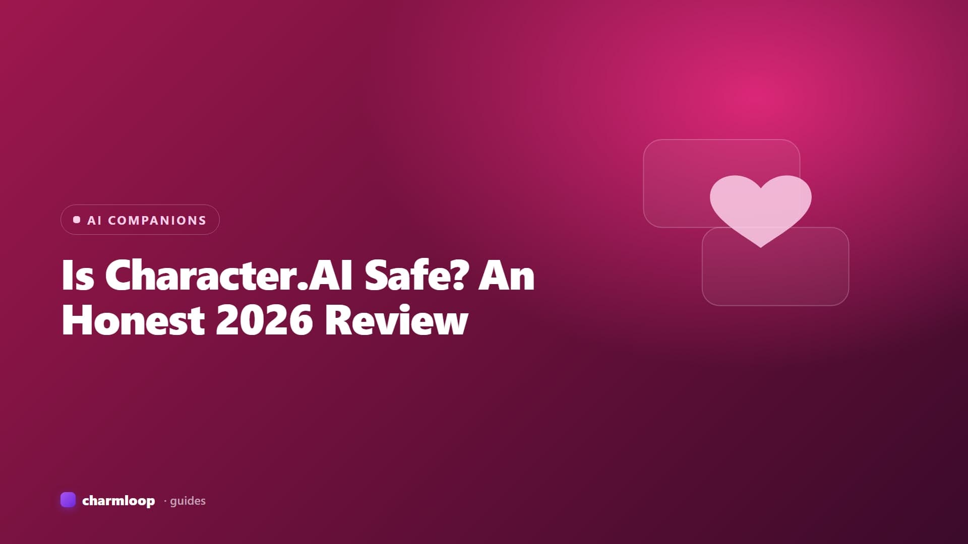 Illustration of a Character.AI chat interface with a safety review checklist overlay.